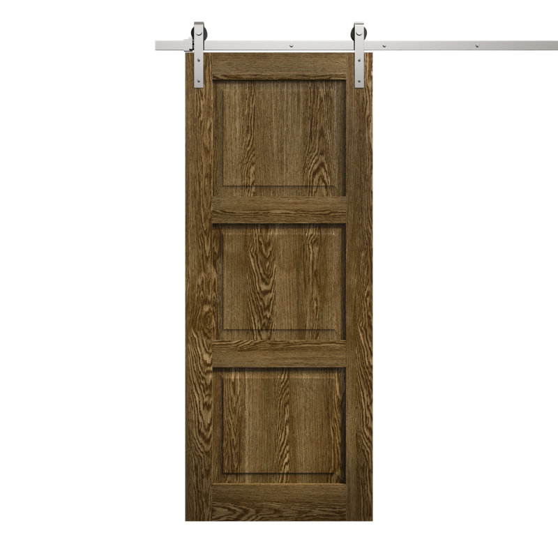 Porte de grange moderne | Ego 5010 | Ensemble de quincaillerie lourde Silver Rail Track | Portes intérieures solides