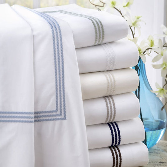 Silverdale Egyptian Cotton Sateen - Set of 2, Standard, Chocolate / White