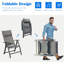 Patio Folding Chairs Set of 2,PVC-coated polyester Fabric Seat