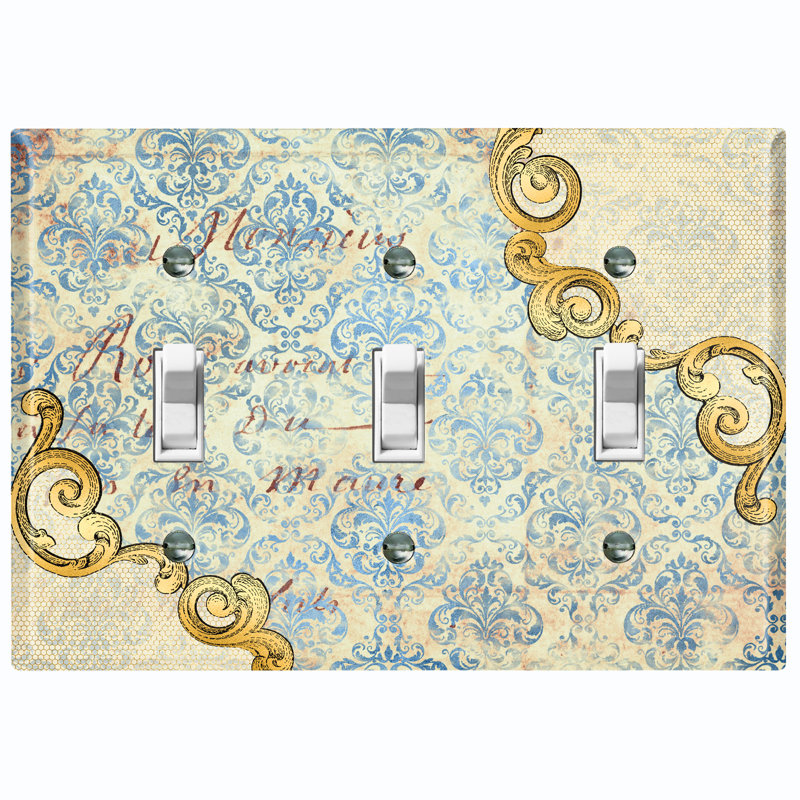 Patterned 3 - Gang Toggle Light Switch Standard Wall Plate