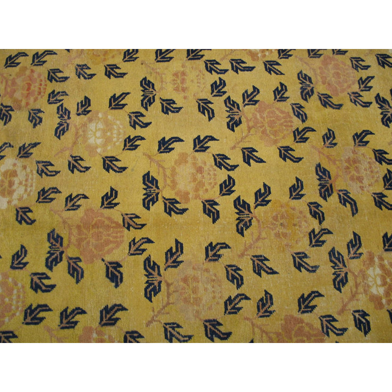 Antique Allover Floral Hand Knotted Pile Rug