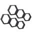 Ensemble de tablettes murales noires hexagonales