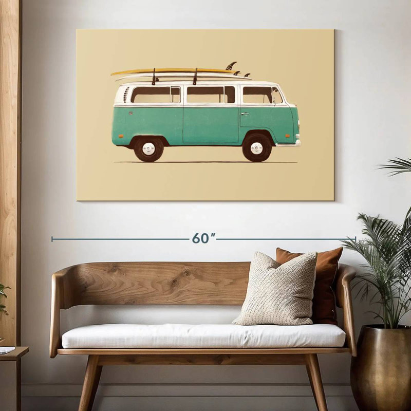 Mehar Blue Retro Van, H 34 po x l 51 po