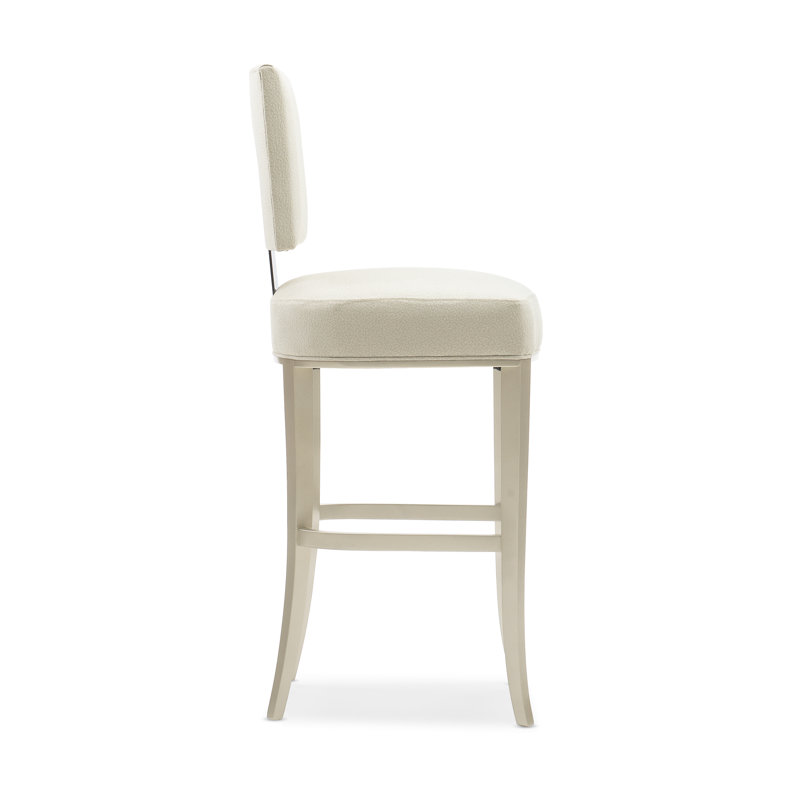 Reserved Seating Upholstered Stool, Bar Stool (29" Seat Height), Beige