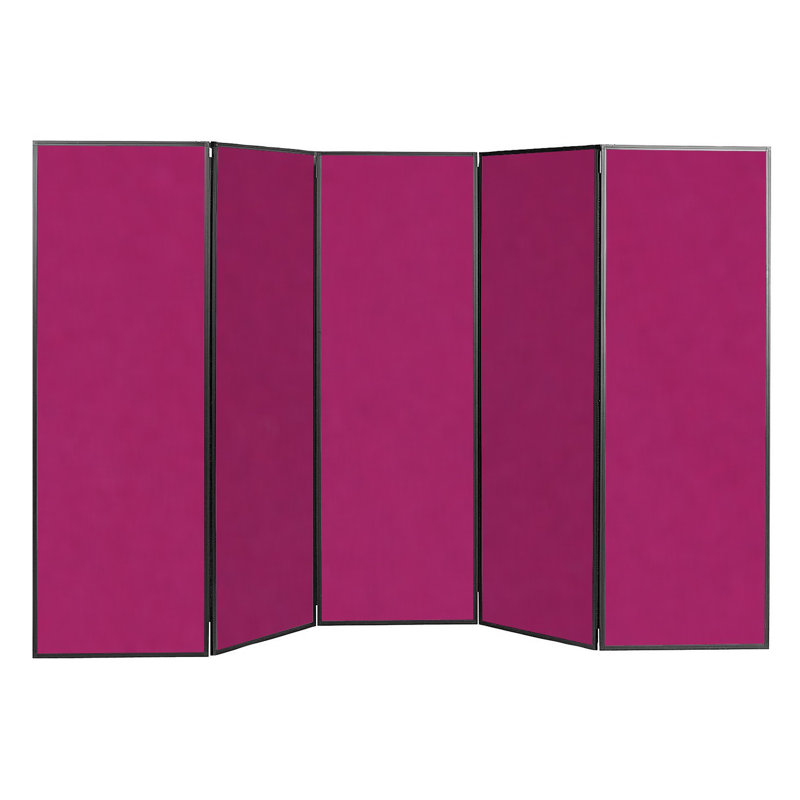  Light Free-Standing Bulletin Board 180cm H x 300cm W, Black, Magenta