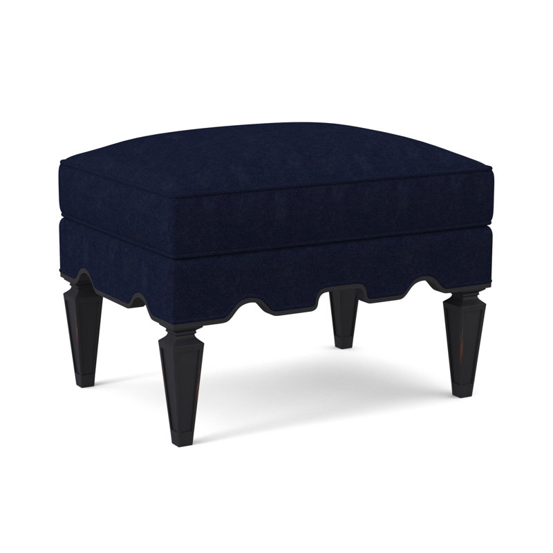 Palm Upholstered Ottoman, Vintage Ebony, Margaret Uniform Polyester Blend