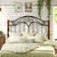Vintage Platform Bed Metal Like Wood Headboard-1690745161