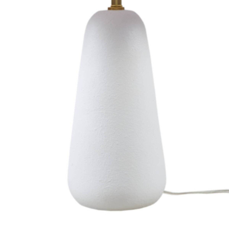 Lampe de table texturée en céramique blanche avec abat-jour cannelé en tissu pour la décoration intérieure