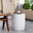 Contemporary Lightweight Concrete End Table, 15" Width X Depth 18.5" Height, Antique White, No Assembly For Home Elegant Magnesium Oxide Accent Build, 15.25"w 15.25"d 18.83"h, Required Interior