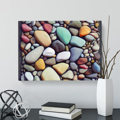Beauteous River Pebbles - Wrapped Canvas