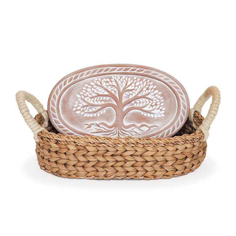 Réchaud à pain et panier - Arbre de vie ovale