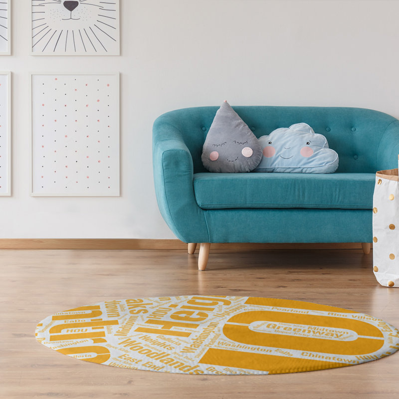 Chenille Indoor Rug, Round 5'