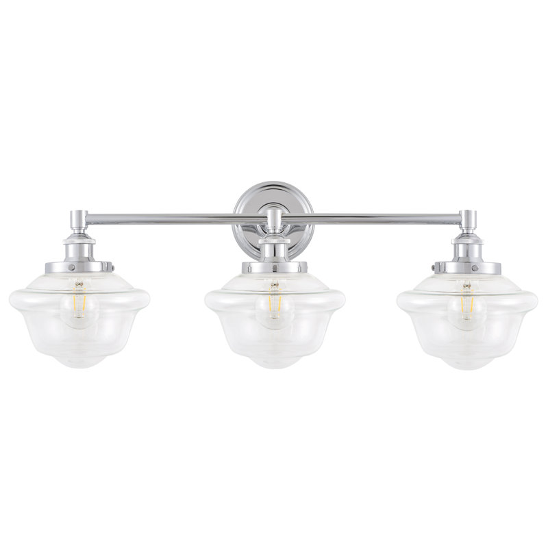 Éclairage de salle de bain 3 lumières à intensité variable Sille, Chrome poli, Transparent, Oui