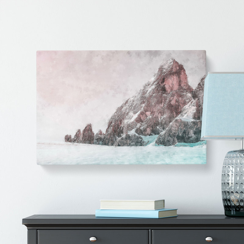 Pink Mountain - Wrapped Canvas, 35cm H x 50cm W x 3cm D