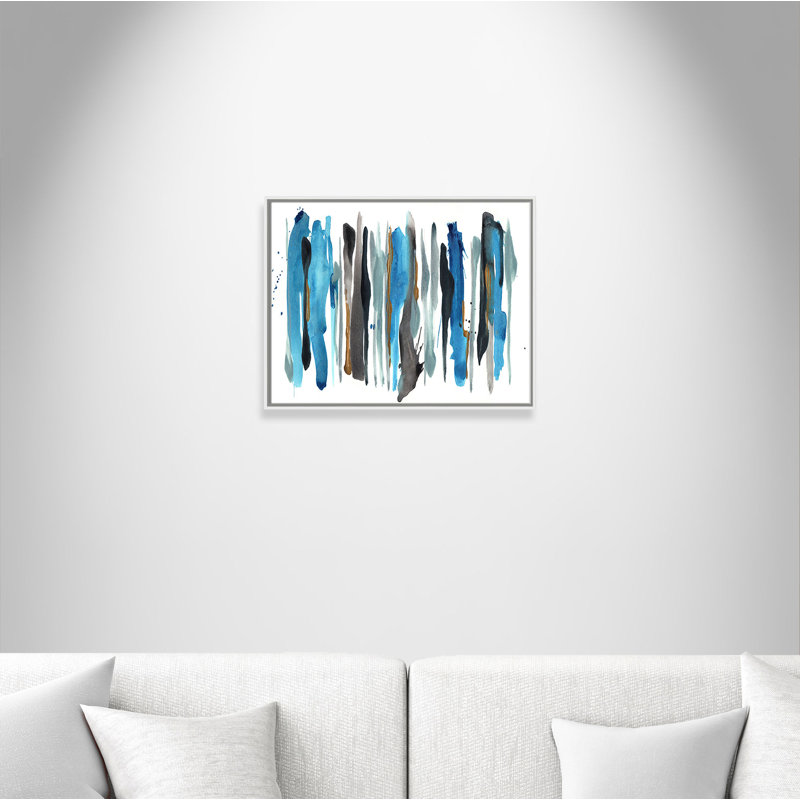 Vertical Elements - Print on Canvas, White Framed, 56cm H x 71cm W x 5.1cm D