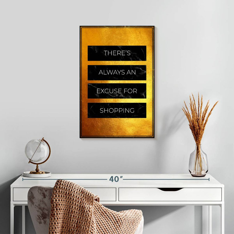 Senne Shopaholic Mantra, 24" H x 16" W
