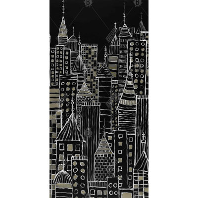 Illustrative city towers - 15.75"x31.50" Desk mat
