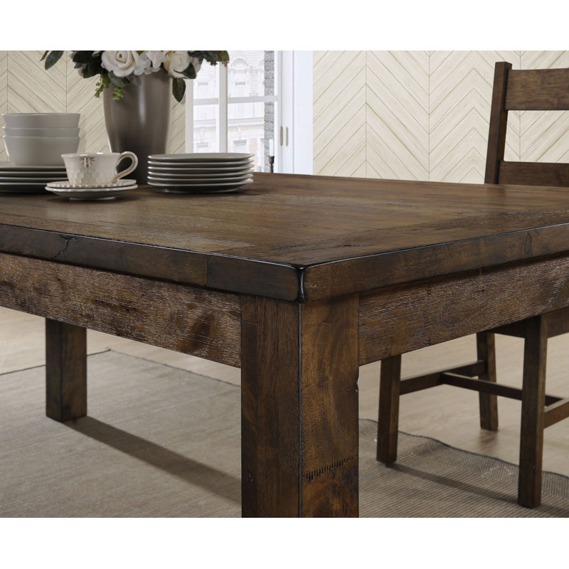 Everick Rectangular Dining Table Rustic Golden Brown, 78.75" W x 39.25" L