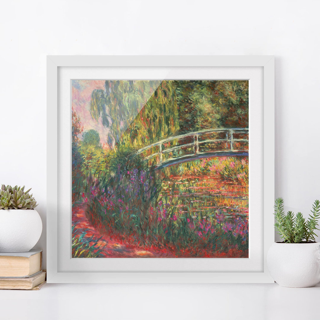 Gerahmter Kunstdruck Japanische Brücke im Garten von Monet in Giverny von Claude Monet