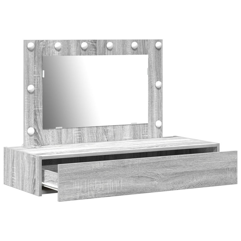 MDF 100 X 40 X 70 Cm Storage Dressing Table Rectangular, Grey Sonoma