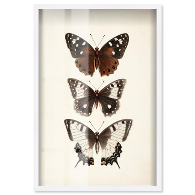 Décoration murale ferme empilable Butterfly Stackbox par Art Remedy, cadre blanc, 11 x 16