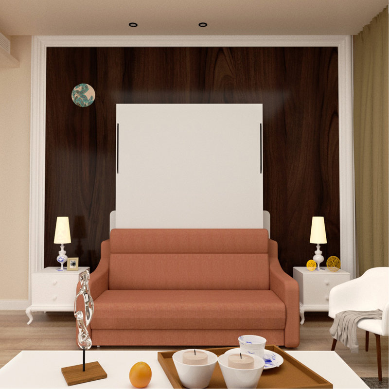 Pas besoin de fixer au mur Morden Deisgn Lit escamotable vertical avec canapé pour chambre ou chambre d'amis Lit escamotable à économie d'espace
