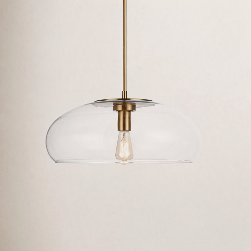 Terza 1 - Light Burnished Brass Dome Pendant