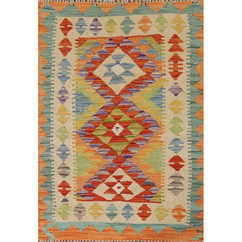 South Western Wool Kilim Oriental Rug 3x4