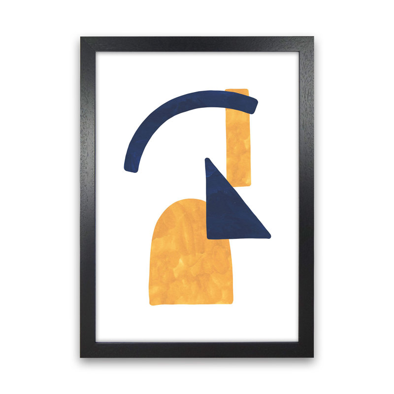 Horizon Abstract Shapes by Pixy Paper - Print, 84cm H x 59.4cm W x 3cm D, Black Framed