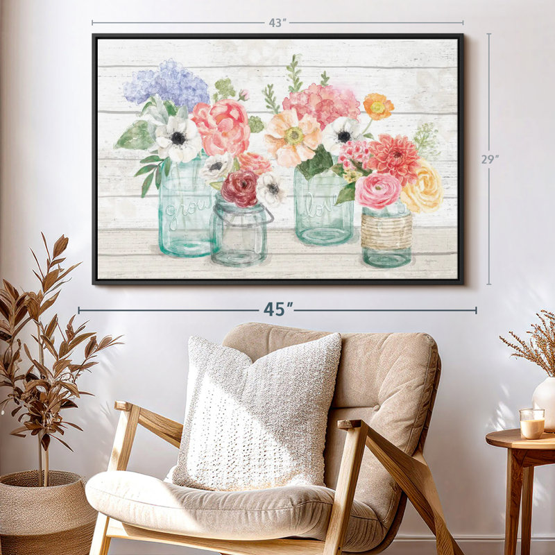 Floral and Botanical "Pastel Flower Market III, reproduction sur toile", H 29 po x l 43 po