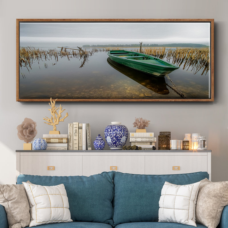 Green One- Framed Canvas