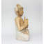 12 "Bouddha assis serein en bois délavé blanc" Vitarka Mudra "Statue fait à la main sculpture méditation Figurine Home Decor décoratif artisanal moderne oriental