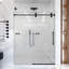 Portes de douche et de baignoire sans cadre modernes, verre trempé transparent, finition noir mat