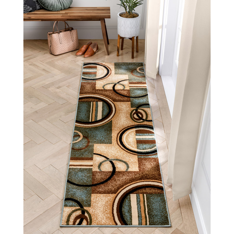 Rihanna Geometric Area Rug, Runner 80 x 290cm
