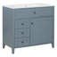 Meuble-lavabo moderne gris-bleu avec lavabo, rangement en bois massif pour la salle de bain