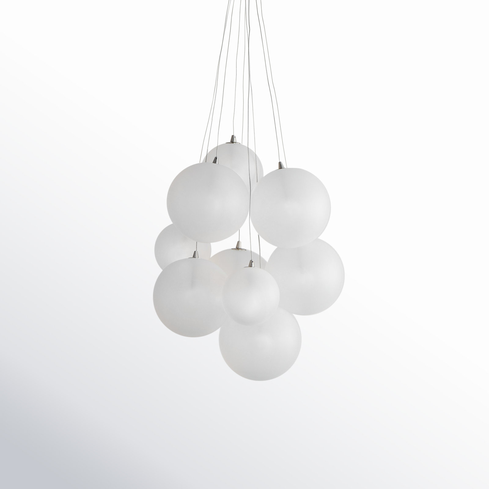 Celica 9 Light Glass Dimmable Pendant, Satin Nickel