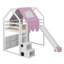 Lit mezzanine simple en bois avec tente-576023107
