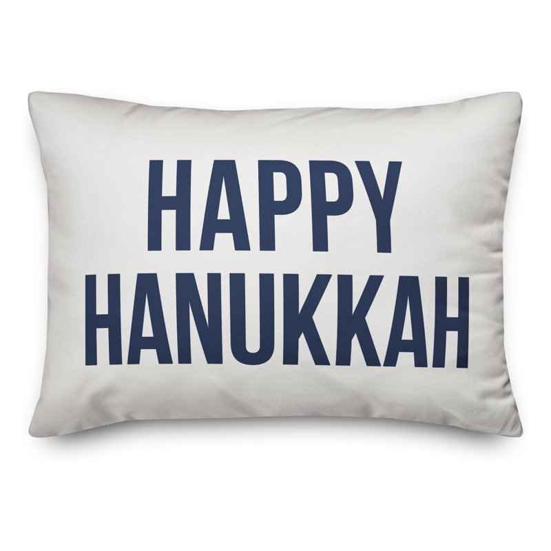  Coussin Happy Hanukkah, Blanc