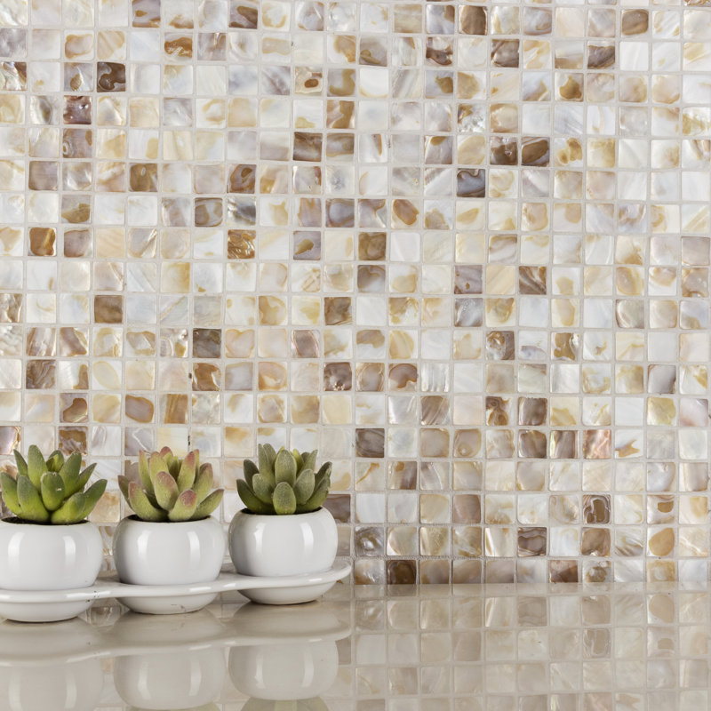 Conchella Square Natural 12" x 12" Natural Shell Mosaic Tile