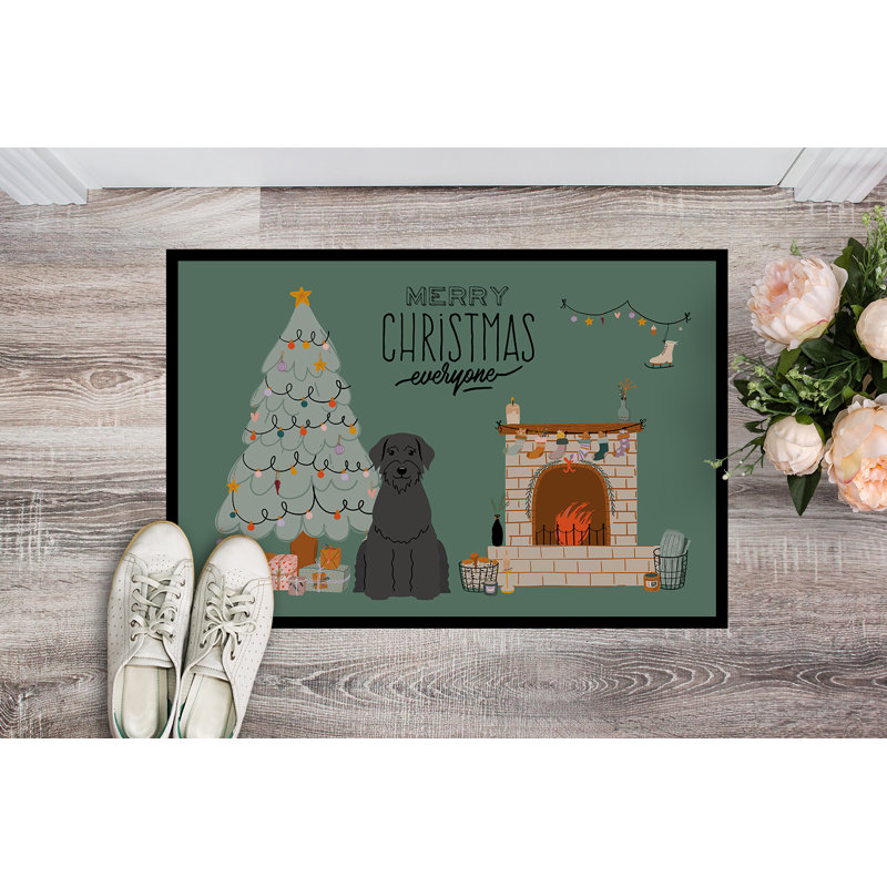 Tapis d'entrée antidérapant Inniss L 27 po x l 18 po, Schnauzer géant