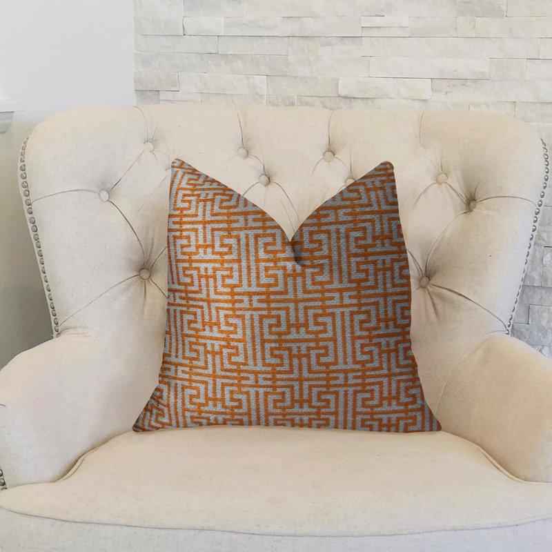 Maze Geometric Reversible Throw Pillow, 12" x 20", Rectangular