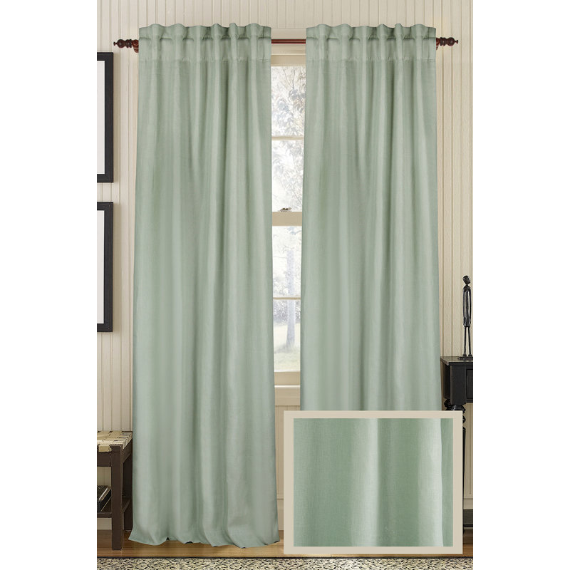 Panneau de rideau simple semi-diaphane avec passe-tringle, l 50 po x L 96 po, Amande