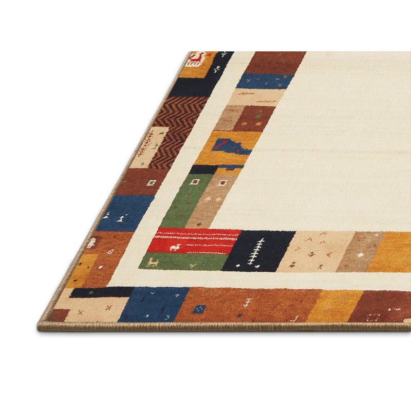 Tapis beige / rouge / vert Ruhlman, Rectangle 2 pi x 4 pi