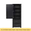 Grande armoire de rangement pour salle de bain, armoire de rangement autoportante avec deux tiroirs et tablette réglable, panneau de fibres à densité moyenne avec finition peinte, noir-901230110