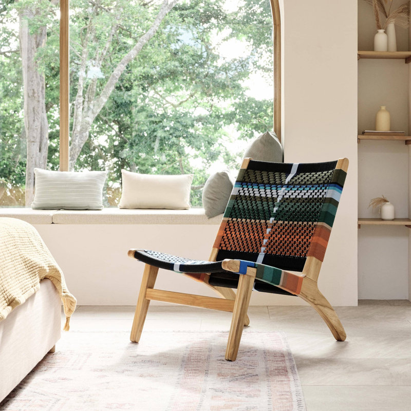 Masaya Lounge Chair, Natura/Mist Pattern, Brown