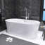 Baignoire de trempage autoportante en acrylique brillant blanc 67 "x 31,5" avec bonde