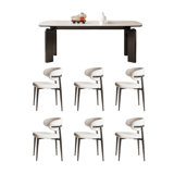 Simple rock board dining table and chair set