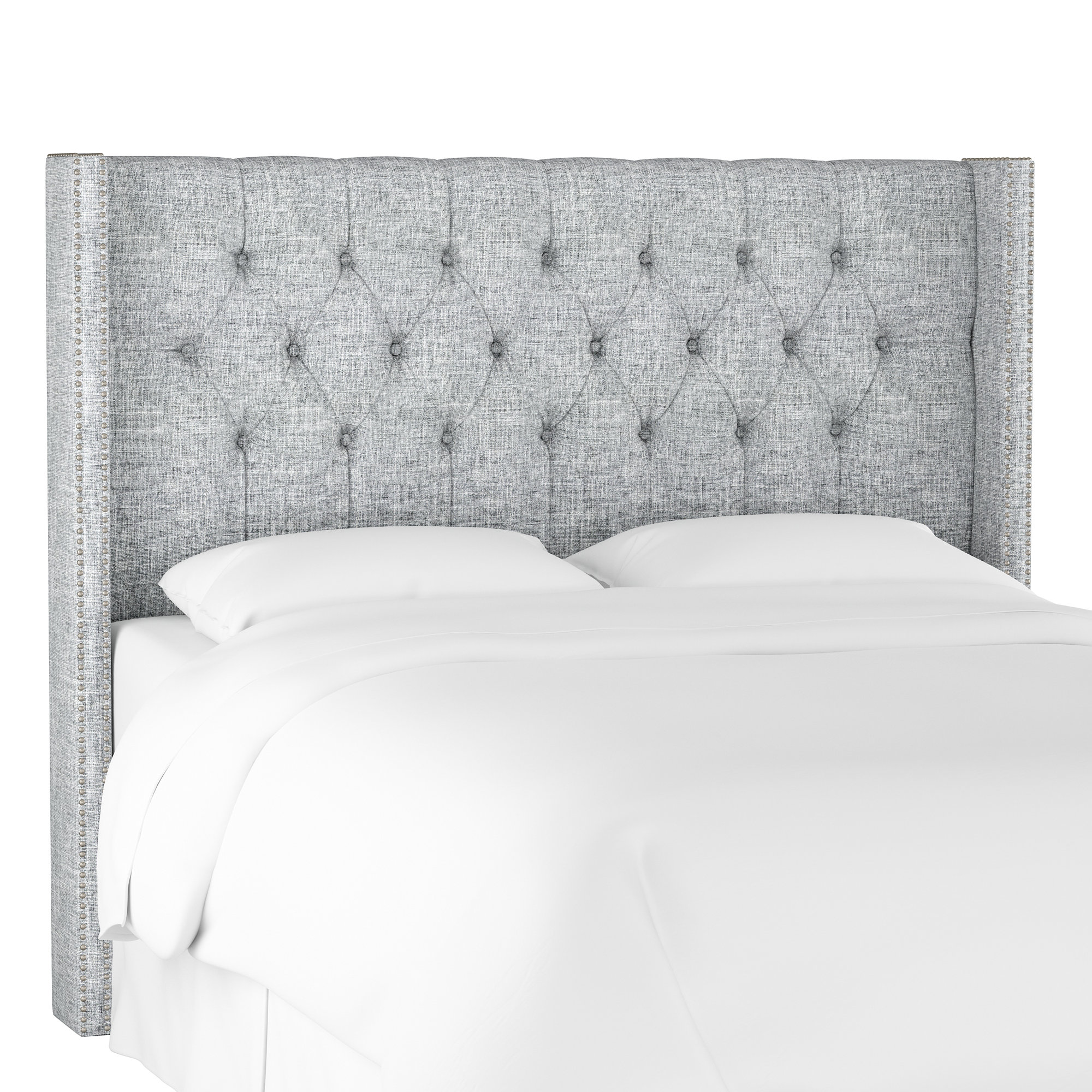 Knighten Upholstered Headboard, Zuma Pumice Textured Linen, King
