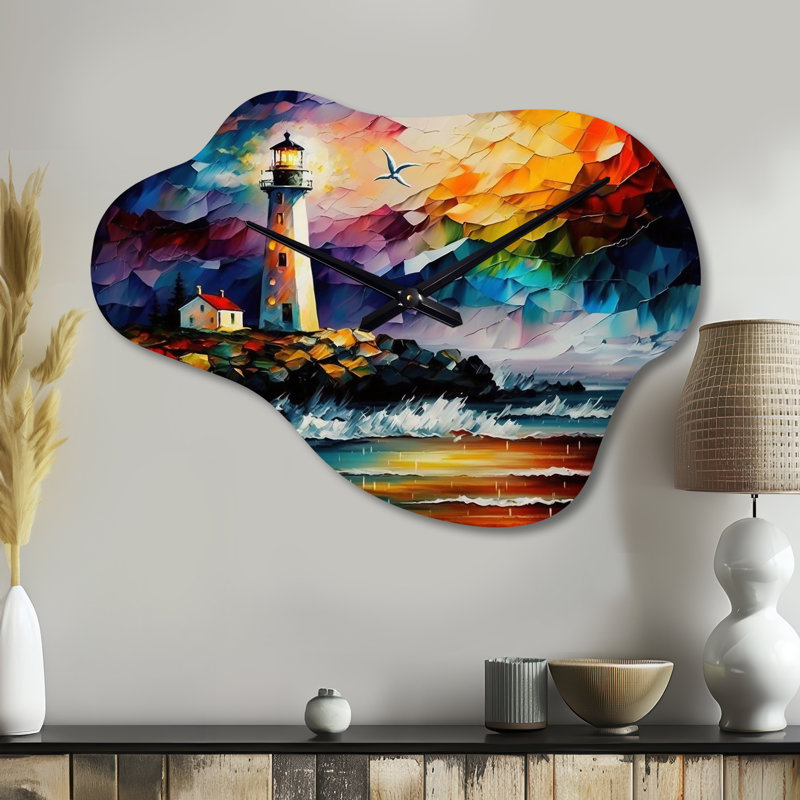 Horloge murale en forme de phare asymétrique, Petit