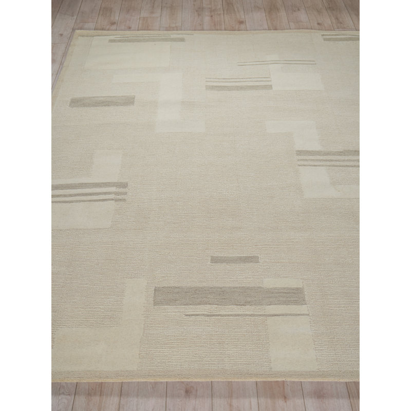 Nicada hand-tufted New Zealand Wool Silver/Ivory Area Rug, 12'X15'